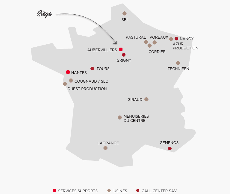 carte usines